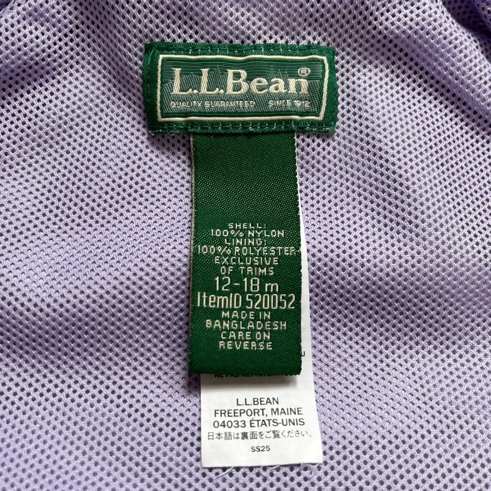 12-18m Girls L.L.Bean Rain Coat - Picture 5 of 10